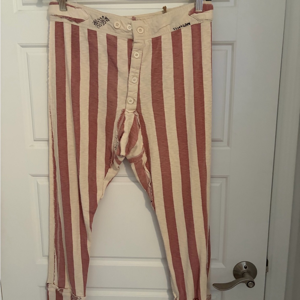 Magnolia Pearl Red and Cream Striped Leggings